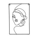 Ver imagem 1 de Enfeite De Metal De Parede Preto Rosto Mulher 30X20X1cm