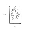 Ver imagem 2 de Enfeite De Metal De Parede Preto Rosto Mulher 30X20X1cm