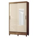Ver imagem 1 de Guarda Roupa Solterio 2 Portas de Correr com Espelho e Pés Fit Jequitibá Off White - Santos Andir