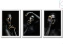 Ver imagem 1 de Quadro Decorativo Mulher Negra Dourada Gold para Sala:branca