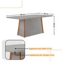 Ver imagem 4 de Mesa Diane 180cm MDF Vidro e 6 Cadeiras Melissa Veludo Marrom/Off/Nat/Serig Off com Vidro