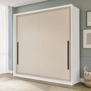 Ver imagem 1 de Guarda-roupa Casal Valência 2 Portas 2 Gavetas Branco/creme - Politorno