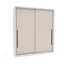 Ver imagem 2 de Guarda-roupa Casal Valência 2 Portas 2 Gavetas Branco/creme - Politorno