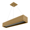 Ver imagem 3 de Pendente Madeira Retângular T8 124x13xh130cm - 2 Luzes G12 - Freijó