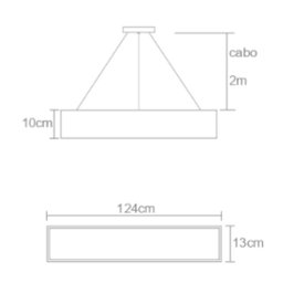 Pendente Madeira Retângular T8 124x13xh130cm - 2 Luzes G12 - Freijó - 2