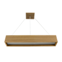 Ver imagem 1 de Pendente Madeira Retângular T8 124x13xh130cm - 2 Luzes G12 - Freijó