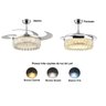 Ventilador Teto Retrátil Lustre Cristal Led Prata Controle Remoto - 3