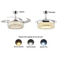 Ver imagem 3 de Ventilador Teto Retrátil Lustre Cristal Led Prata Controle Remoto
