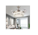 Ver imagem 4 de Ventilador Teto Retrátil Lustre Cristal Led Prata Controle Remoto