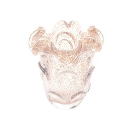 Vaso de Vidro Italy Transparente e Dourado 11,5cm X 11,5cm X 13cm - 1