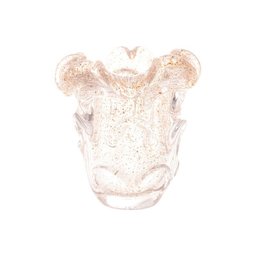 Vaso de Vidro Italy Transparente e Dourado 11,5cm X 11,5cm X 13cm - 2