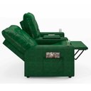 Ver imagem 6 de Poltrona de Cinema Reclinável 2 Lugares Baú Usb Mallie Fh9 Pu Verde Musgo - Mpozenato
