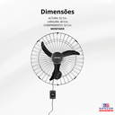 Ver imagem 7 de Ventilador de Parede Oscilante Ventisol New Pr 60cm 127/220v