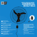 Ver imagem 4 de Ventilador de Parede Oscilante Ventisol New Pr 60cm 127/220v