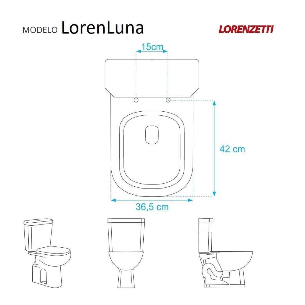 Assento Sanitário Laqueado Loren Luna Bege Claro para Louça Lorenzetti - 3