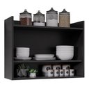Ver imagem 5 de Armário de Cozinha Aéreo 71cm 2 Portas 1 Nicho Ceci M24 Preto - Mpozenato
