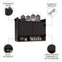 Ver imagem 3 de Armário de Cozinha Aéreo 71cm 2 Portas 1 Nicho Ceci M24 Preto - Mpozenato