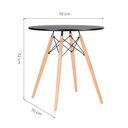 Ver imagem 3 de Conj Mesa Eames Dsw 70cm Redondo com 2 Cad Paris Tp Preto - Preto