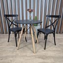 Ver imagem 4 de Conj Mesa Eames Dsw 70cm Redondo com 2 Cad Paris Tp Preto - Preto