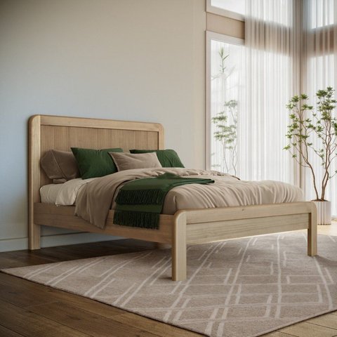 Cama Queen 100% Madeira Maciça Nest Marrom/Tauari