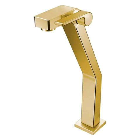 Torneira Bica Alta de Mesa para Lavatório Docolstillo Ouro Escovado