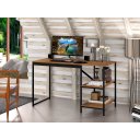 Ver imagem 3 de Mesa Home Office Slim Fit Prática Escritório: Preto/Canela