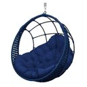 Ver imagem 1 de Cadeira Balanço Ninho Suspenso em Corda Náutica Luxo Azul/azul