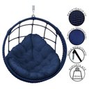 Ver imagem 3 de Cadeira Balanço Ninho Suspenso em Corda Náutica Luxo Azul/azul