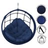 Cadeira Balanço Ninho Suspenso em Corda Náutica Luxo Azul/azul - 3
