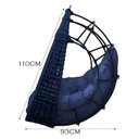 Ver imagem 2 de Cadeira Balanço Ninho Suspenso em Corda Náutica Luxo Azul/azul