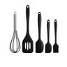 Kit 5 Utensílios de Cozinha de Silicone com Fue - Preto - 1