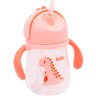Copo Infantil com Tampa Canudo e Alça Dinossauro Rosa 240 Ml - 3
