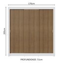 Ver imagem 4 de Guarda-roupa Casal 3 Portas de Correr Branco/rustic Sublime Plus Madesa