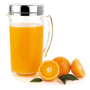 Jarra de Suco 2 Litros com Tampa Inox Água Saborizada Servir Mesa Refresco Bebidas Drinks Grande