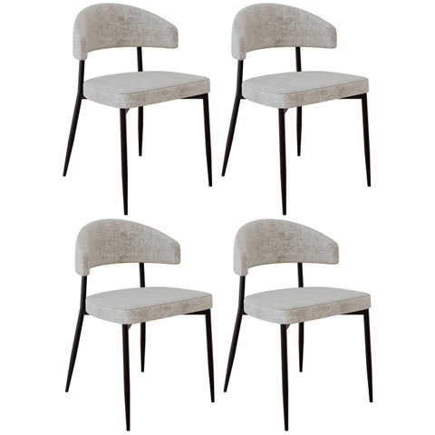 Cadeira de Jantar Estofada Kit 4 Chloe M25 Linho Lautrec Off - Mpozenato