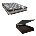 Ver imagem 1 de Cama Base Box Baú Casal Super Black Sintético Marrom + Colchão Casal Super Black D33 28x138x188
