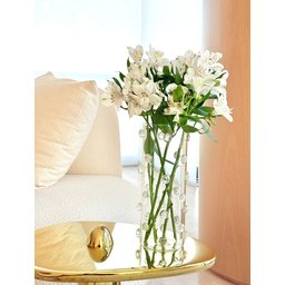 Vaso Vidro Decorado com Gemas de Vidro Incolor 25 Altura X 10 Cm - 3