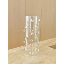 Vaso Vidro Decorado com Gemas de Vidro Incolor 25 Altura X 10 Cm - 1