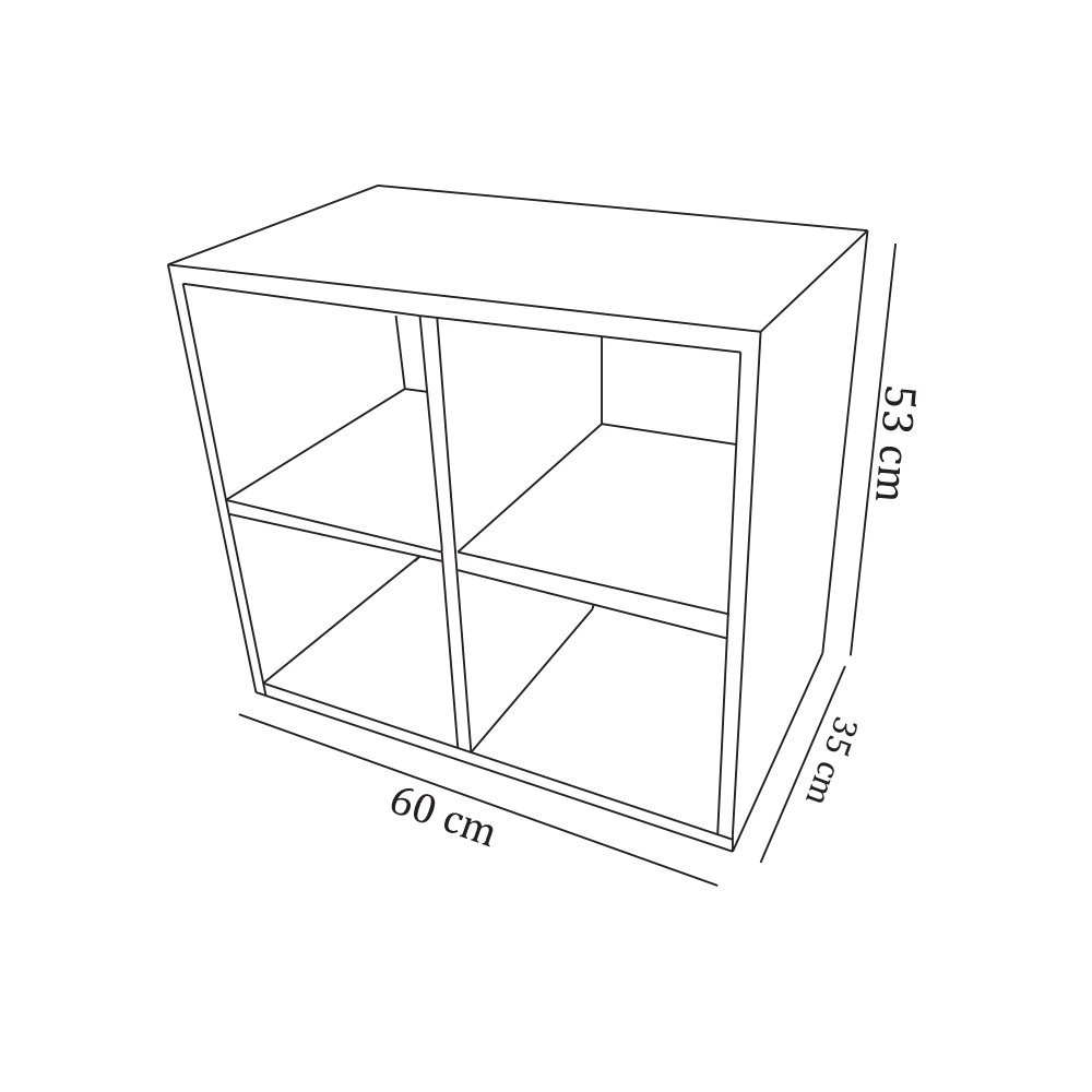 Biblioteca Cubo Aéreo Madeirado Em Mdf - 4