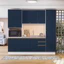Ver imagem 1 de Cozinha Compacta com Kit Forno Celeste Kappesberg 100% Mdf Branco/azul 240cm