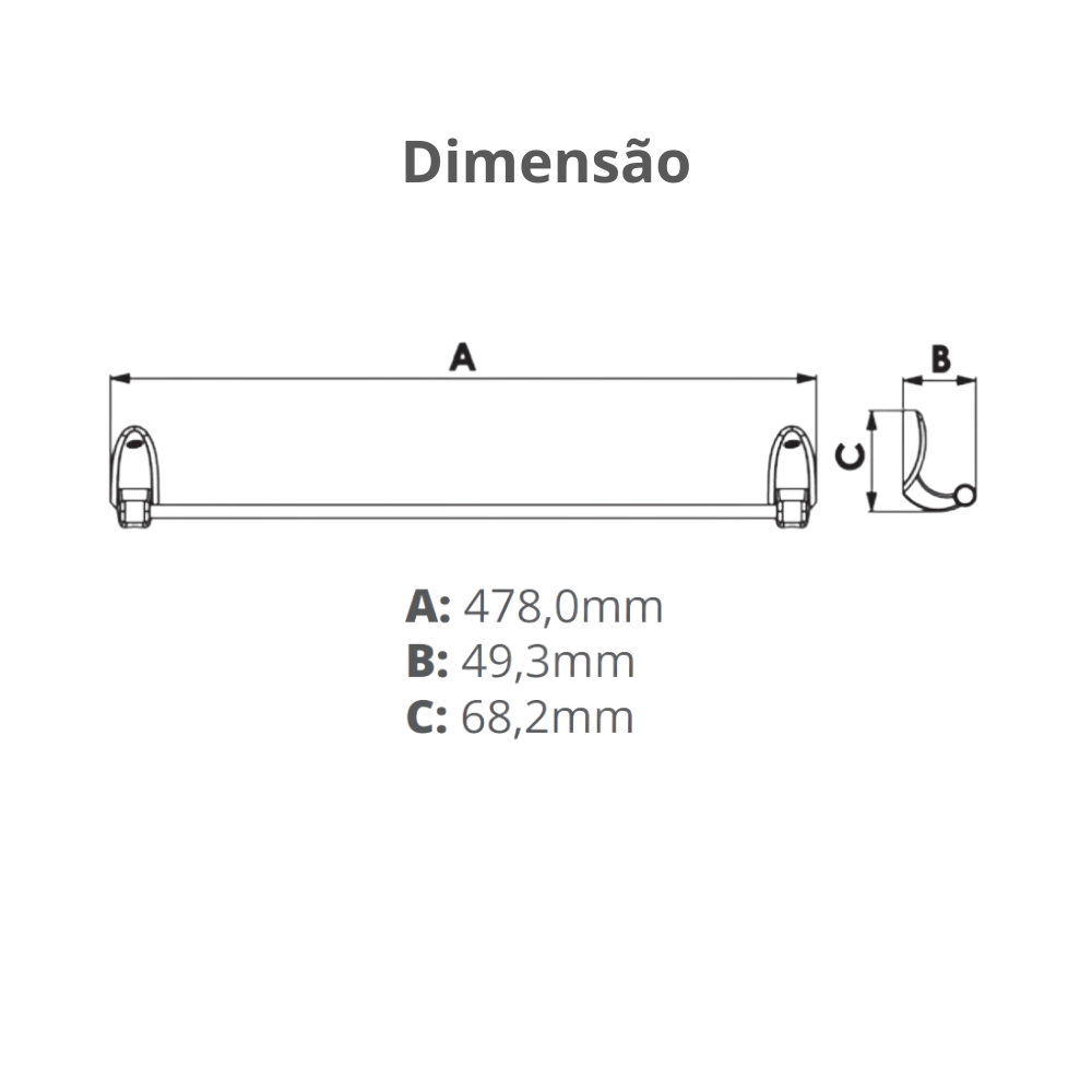 Porta Toalha para Banheiro Linha Delicato Cor Branco e Cromado Durín - 3