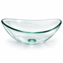 Ver imagem 1 de Cuba de Apoio Vidro Incolor Modelo Canoa 10mm 43x28x11cm para Banheiro Lavabo
