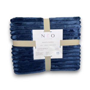 Manta Neo Mares Solteiro Neo Clássico Camesa 150x220 - Marinho