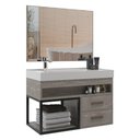 Ver imagem 1 de Gabinete Banheiro com Cuba e Espelheira 80cm Multimóveis Vcr10071 - Marmo Crema Marmo Crema