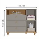 Ver imagem 4 de Jogo de Quarto Infantil Cômoda Casinha 1 Porta e Berço Americano Mimo Fendi/nature - Permóbili