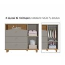 Ver imagem 3 de Jogo de Quarto Infantil Cômoda Casinha 1 Porta e Berço Americano Mimo Fendi/nature - Permóbili