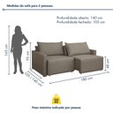 Ver imagem 3 de Sofá Cama Retrátil e Reclinável 2 Lugares 180cm Pés Madeira Maciça Júlia Yescasa