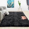 Tapete para Sala/Quarto Peludo Cronos Casen 100x140cm Preto - 1