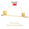 Porta Toalha de Banho Rosto Dourado Fosco Fixação sem Furo - 1