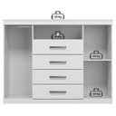 Ver imagem 6 de Guarda Roupa Casal com Cômoda Fit 6 Portas 2 Gavetas MDP Branco Brilho Santos Andirá